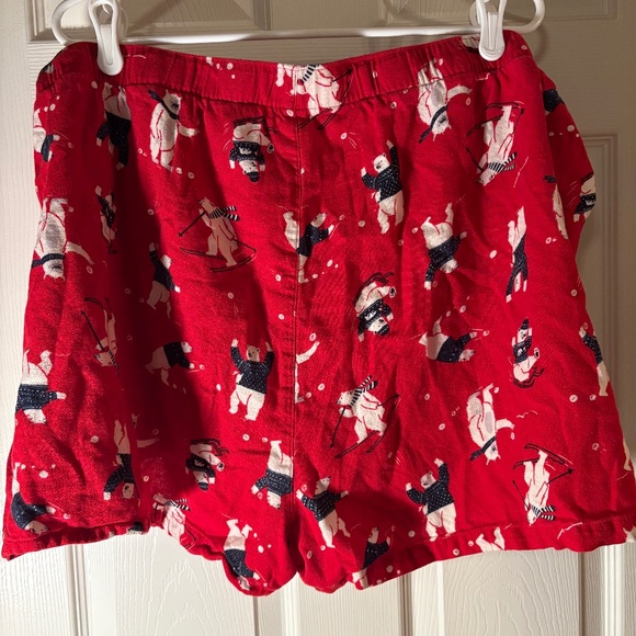 Old Navy red Polar bear flannel PJ shorts size 4x - Picture 1 of 2